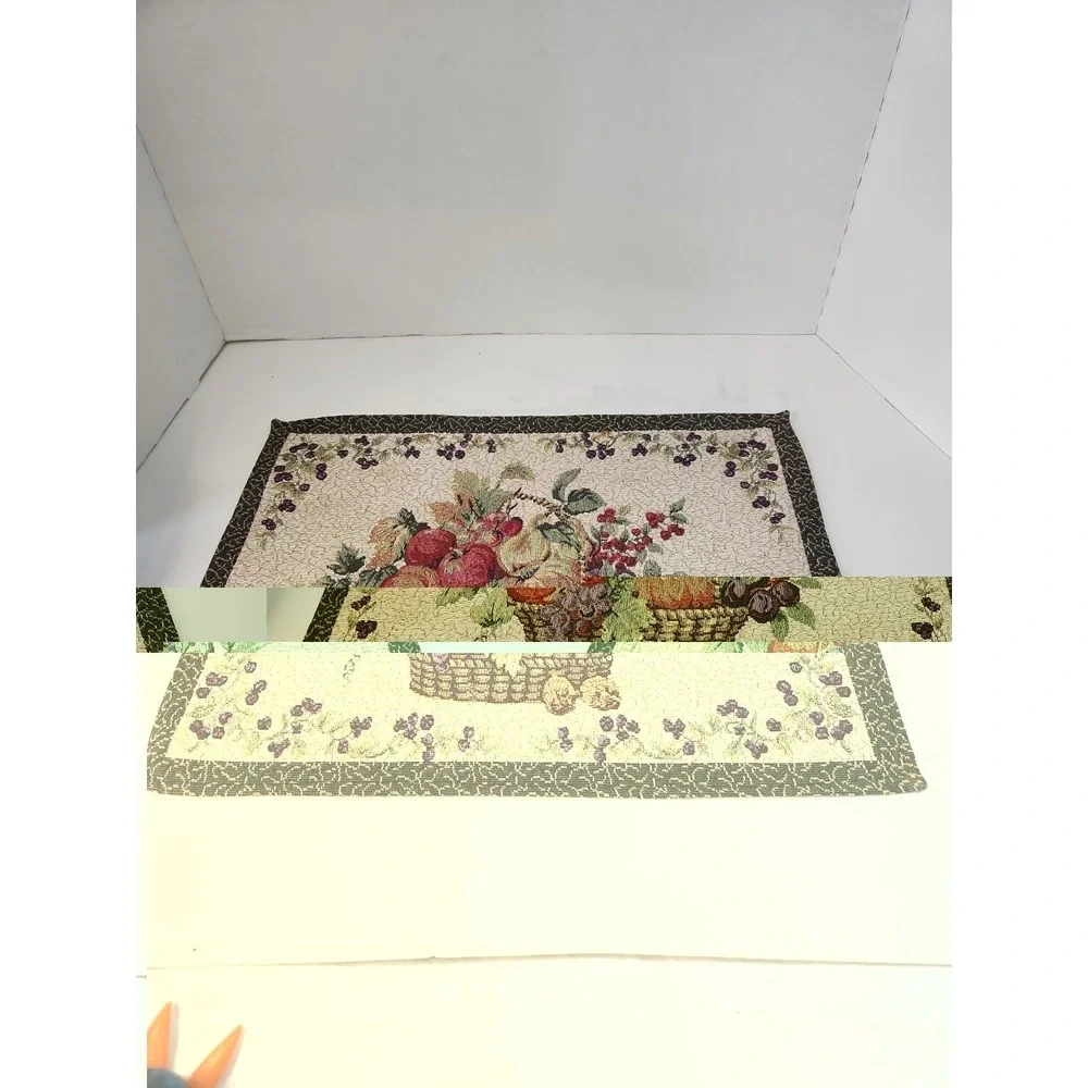Vtg Tapestry Placemats Set of 6 Fruit Basket Harvest Autumn Cottagecore